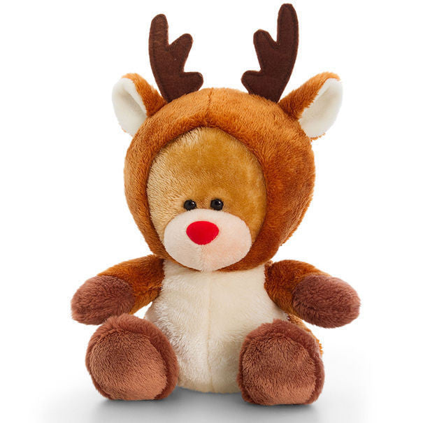 christmas Pipp Bear Soft Toy Teddy by Keel Toys   REINDEER - hanrattycraftsgifts.co.uk