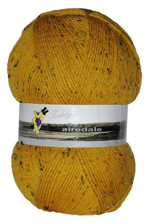 teddy  Airedale Aran 400g Mustard Black Brown Fleck 1542