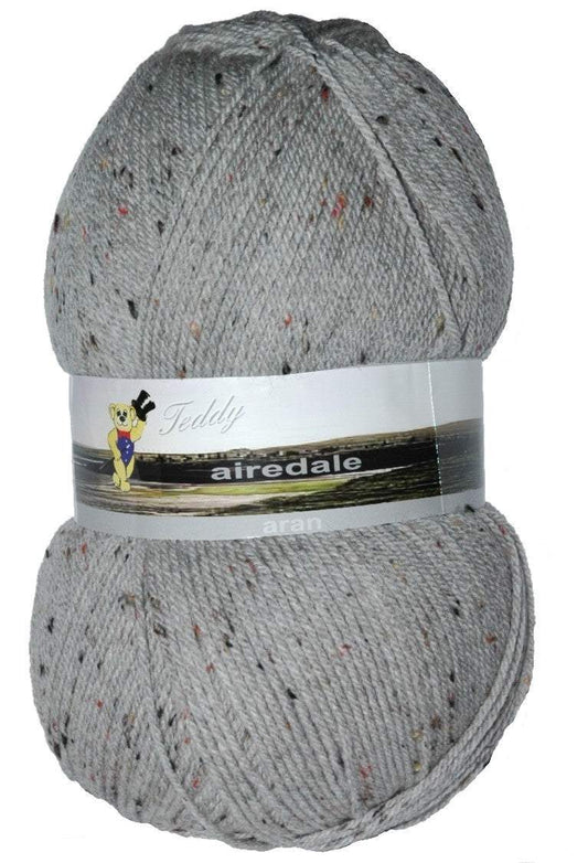 teddy  Airedale Aran 400g  Light Grey Natural Fleck 804