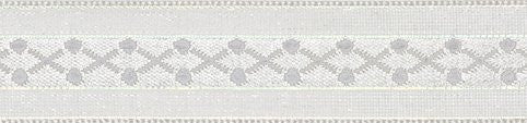 CLUB GREEN Cross Pattern Ribbon, White, 15 mm x 10 m - hanrattycraftsgifts.co.uk