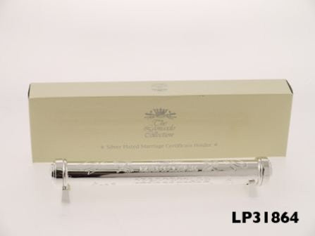 SILVER PLATE WEDDING CERTIFICATE HOLDER - hanrattycraftsgifts.co.uk