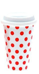 Spotty Double Walled Travel Mug. - hanrattycraftsgifts.co.uk