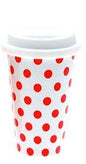 Spotty Double Walled Travel Mug. - hanrattycraftsgifts.co.uk