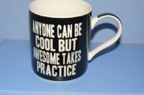 Words of Wisdom Mug - Anyone Can Be Cool But Awesome Takes Practice - hanrattycraftsgifts.co.uk