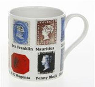 Leonardo Collection Stamps of the World China Mug in Gift Box - hanrattycraftsgifts.co.uk