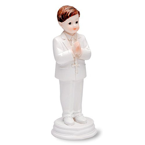 CLUB GREEN Resin Praying Boy Standing, White, 102 mm, Pack of 6 - hanrattycraftsgifts.co.uk