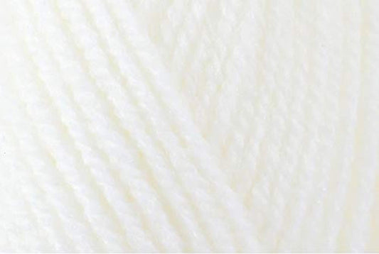 King Cole Big Value Baby Double Spot Ball of acrylic knitting yarn White 50 g