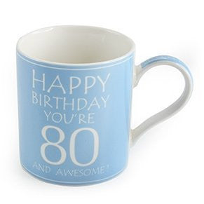 Happy Birthday You're 80 and Awesome Mug - hanrattycraftsgifts.co.uk