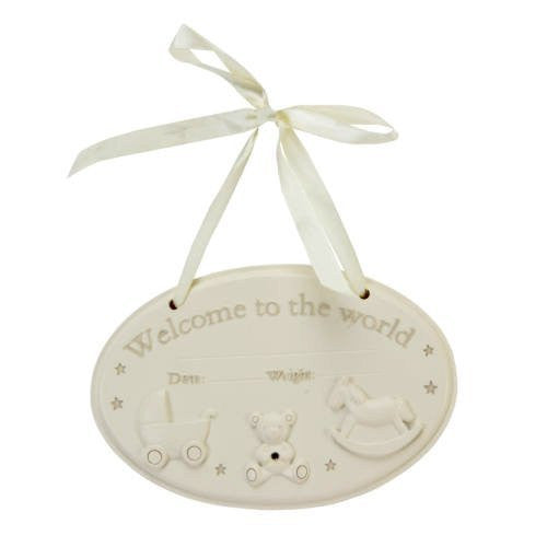 Baby or Nursery Wall Decor Plaque makes a lovely baby gift - hanrattycraftsgifts.co.uk