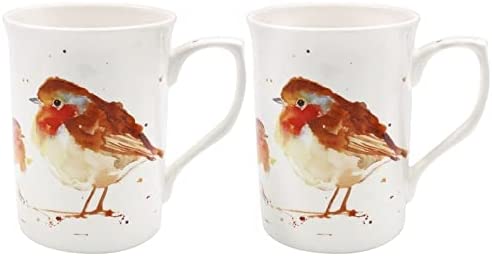 The Leonardo Collection LP52714 Christmas Robin Fine Bone China Mug Set of 2