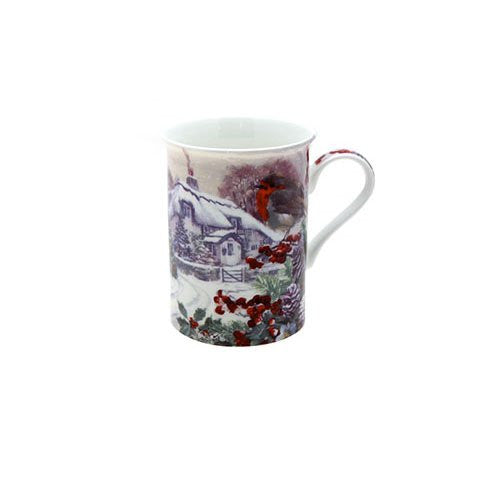 Robin'S Song - Christmas Design China Mug - hanrattycraftsgifts.co.uk