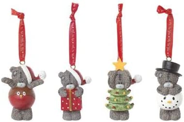 Set of 4 Me to You Christmas tree decorations in resin
