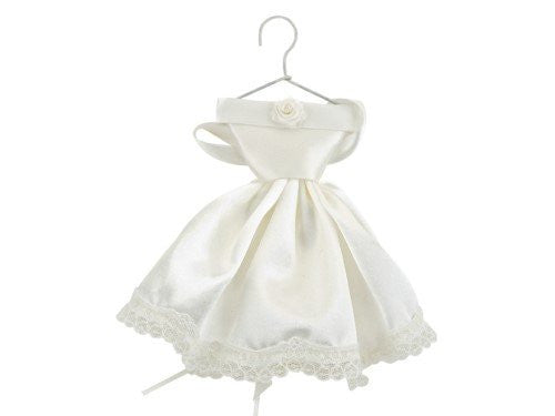 Wedding Dress I Pouch for Almonds Ivory 17 cm Set of 6 - hanrattycraftsgifts.co.uk