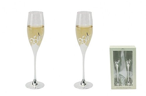 silver plated 25th anniversary champagne flutes - hanrattycraftsgifts.co.uk