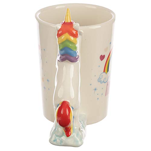 Ceramic I Don't Believe in Humans Unicorn Shaped Handle Mug - hanrattycraftsgifts.co.uk