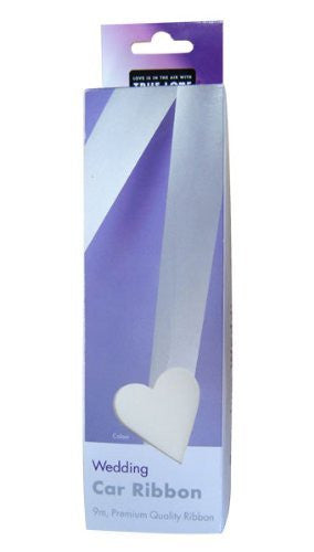 WEDDING CAR WHITE PREMIUM QUALITY CAR RIBBON - hanrattycraftsgifts.co.uk