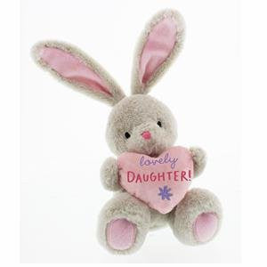 Bebunni Rabbit Medium Sitting with Heart 16 cms - Daughter - hanrattycraftsgifts.co.uk