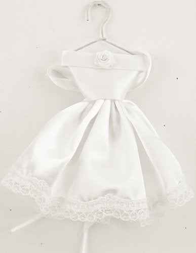 CLUB GREEN Satin Dress Favour, White, 160 mm, Pack of 6 - hanrattycraftsgifts.co.uk