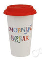The Brighter Side Of Life Travel Mug with Silicone Lid - "Morning Break" design - hanrattycraftsgifts.co.uk
