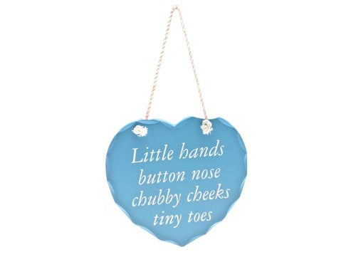 Baby's Room Hanging Heart - Cute Saying! Baby Boys Room - hanrattycraftsgifts.co.uk
