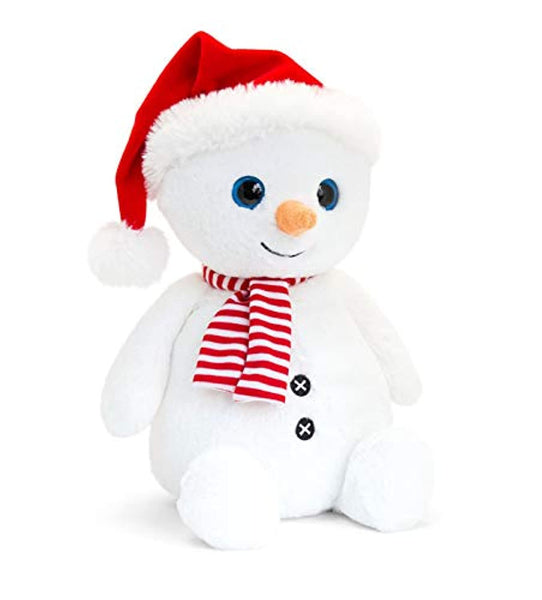 Keel Christmas 20cm Snowman with a Winter Scarf and Hat cuddly soft toy