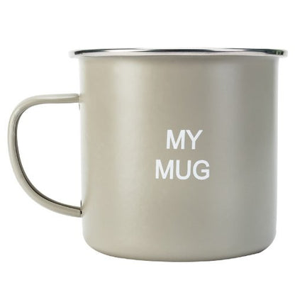 New Pale Olive Green Home Sweet Home Enamelled Vintage Retro Tin My Mug Kitchen - hanrattycraftsgifts.co.uk