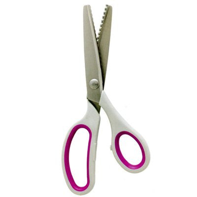 Hemline H388 | Right and Left-Handed Soft Grip Pinking Scissors/Shears 23cm - hanrattycraftsgifts.co.uk
