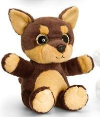 Keel Toys 25cm Sparkle Eyes Dark Brown Chihuahua Soft Toy - hanrattycraftsgifts.co.uk