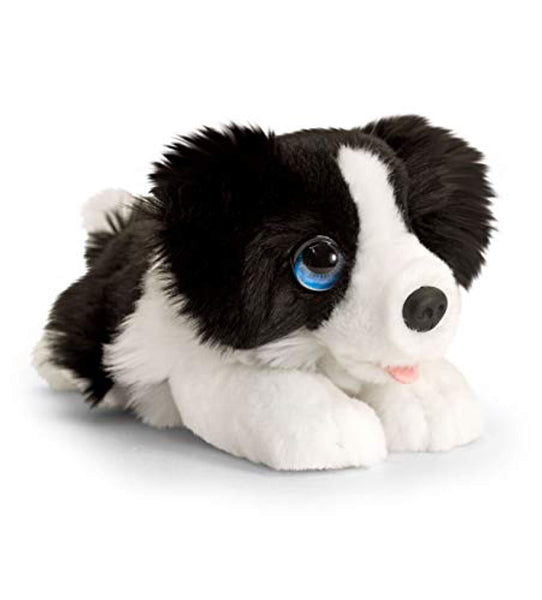 Keel Toys SD2523 Soft Toy Signature Cuddle Puppy Border Collie, Black, White - hanrattycraftsgifts.co.uk