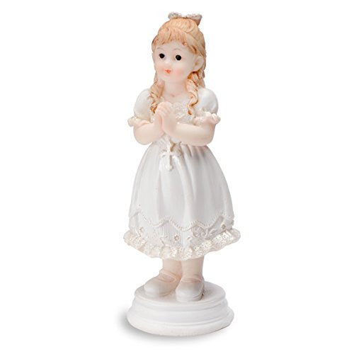 CLUB GREEN Resin Praying Girl Standing, White, 102 mm, Pack of 6 - hanrattycraftsgifts.co.uk