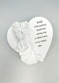 White Angel Love Heart Plaque, Grave Stone Tribute Memorial with Verse dad