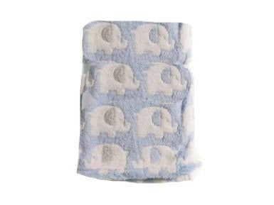 Snuggle Baby Elephant Blanket - Blue - hanrattycraftsgifts.co.uk