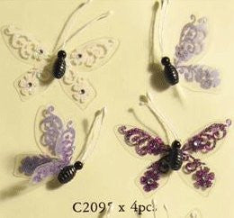 Black and white Glitter Butterflies - hanrattycraftsgifts.co.uk
