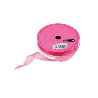 True Love Organza Ribbon Cerise - hanrattycraftsgifts.co.uk