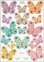 Tea On The Terrace Die-Cut Punch-Out Sheet 8"X12"-Garden Butterflies Toppers - hanrattycraftsgifts.co.uk
