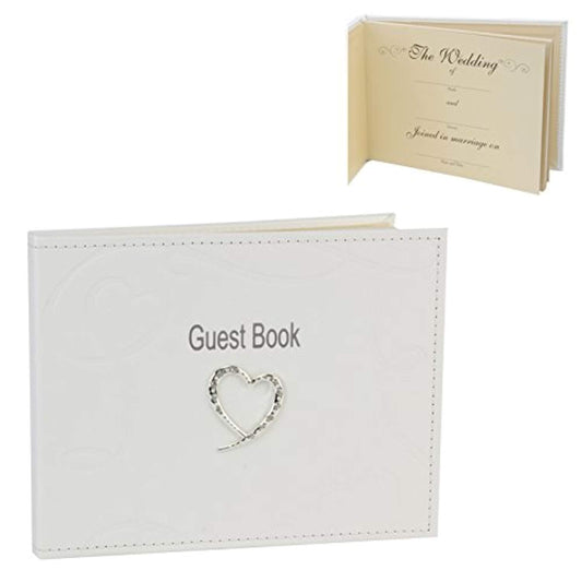 Wedding Guest Book PU with Swirling Hearts WG259 - hanrattycraftsgifts.co.uk