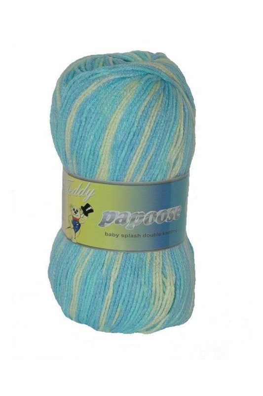 Teddy Papoose DK   100grm  Blue/Lemon Swirl 6324