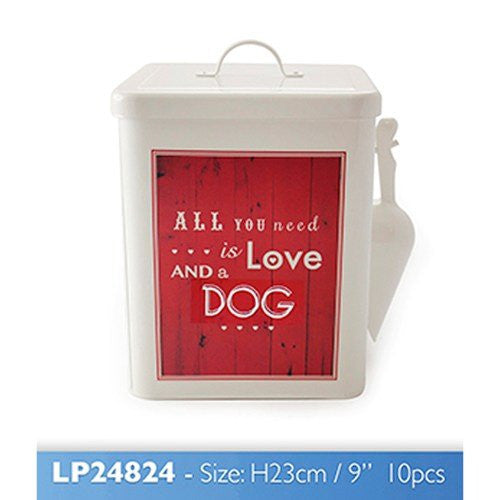 vintage word dog food tin love and a dog one supplied - hanrattycraftsgifts.co.uk