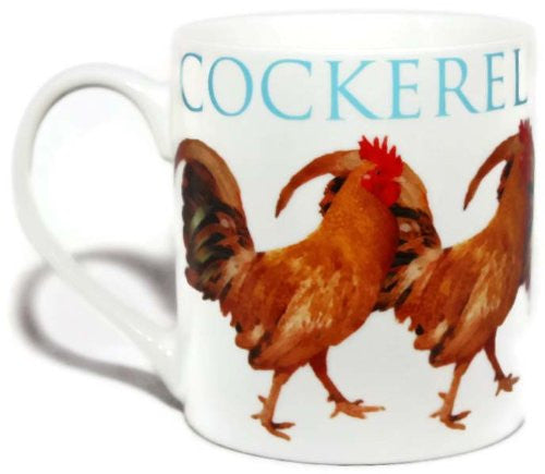 Cockerel Farmyard China Gift Mug - hanrattycraftsgifts.co.uk