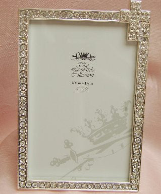 CHRISTENING COMMUNION BAPTISM DIAMANTE PHOTO FRAME 4"x6" - hanrattycraftsgifts.co.uk