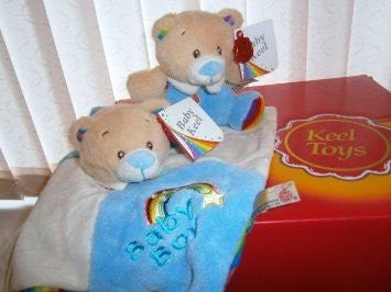 baby keel rainbow rattle & comfort blanket - hanrattycraftsgifts.co.uk