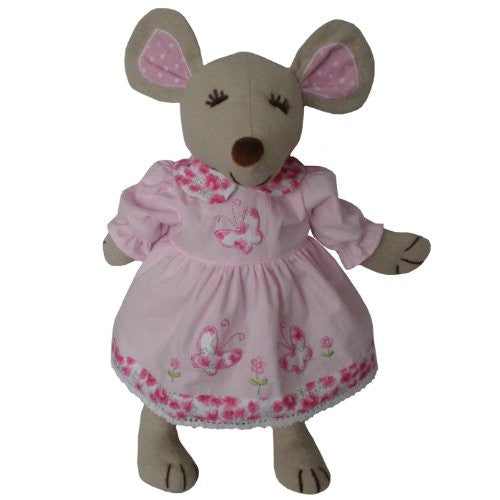 powell craft mouse large with butterfly dress pink - hanrattycraftsgifts.co.uk