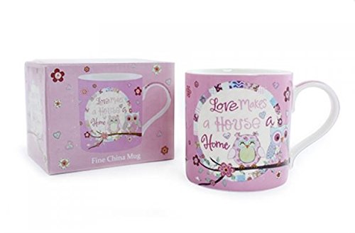 Love Makes A House A Home Fine China Mug in Gift Box Mugs Gifts - hanrattycraftsgifts.co.uk