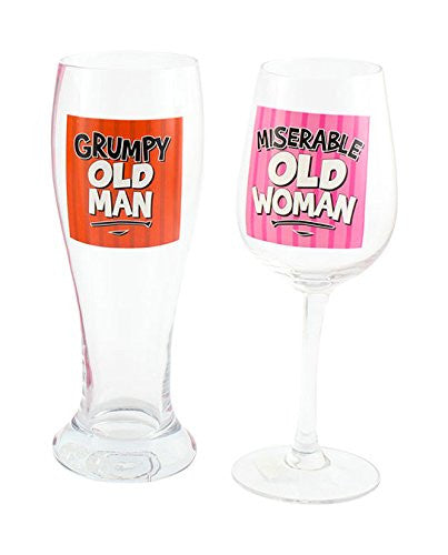 Leonardo LP33414A "Miserable Old Lady" Glasses Set - hanrattycraftsgifts.co.uk