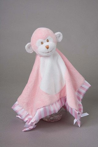 Plush Pink Monkey Lil Snuggler Baby Comforter - hanrattycraftsgifts.co.uk