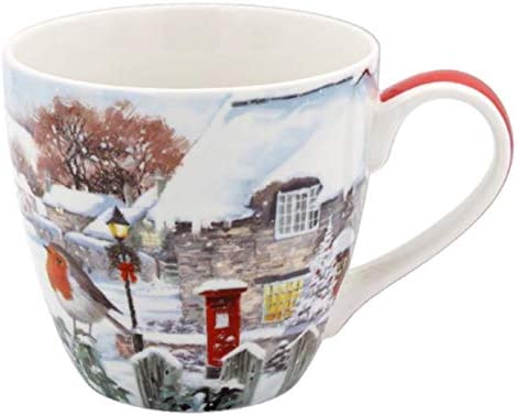 The Leonardo Collection LP52001 Christmas Robins Breakfast Mug, Fine China,