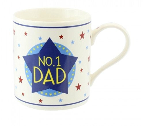 No. 1 Dad - Star China Mug - Perfect for Fathers Day, Birthdays, Christmas - hanrattycraftsgifts.co.uk