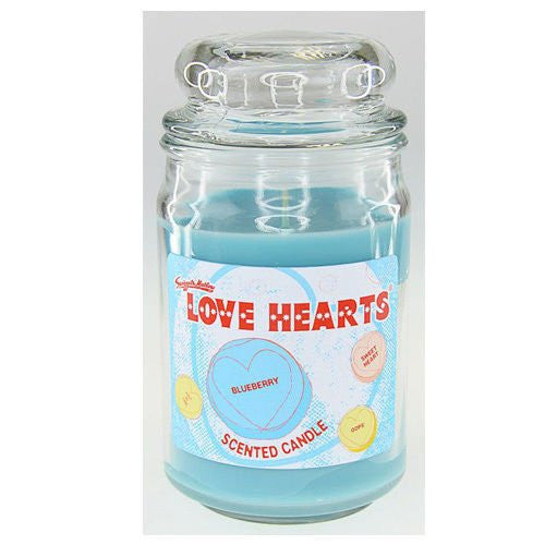 love hearts scented candle large jar blueberry - hanrattycraftsgifts.co.uk