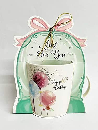 BIRTHDAY BALLOON DISPLAY T GIFT CUP 60th