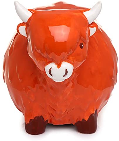 Highland Coo Cow Ceramic Money Box